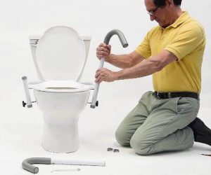 toilet safety rail installation